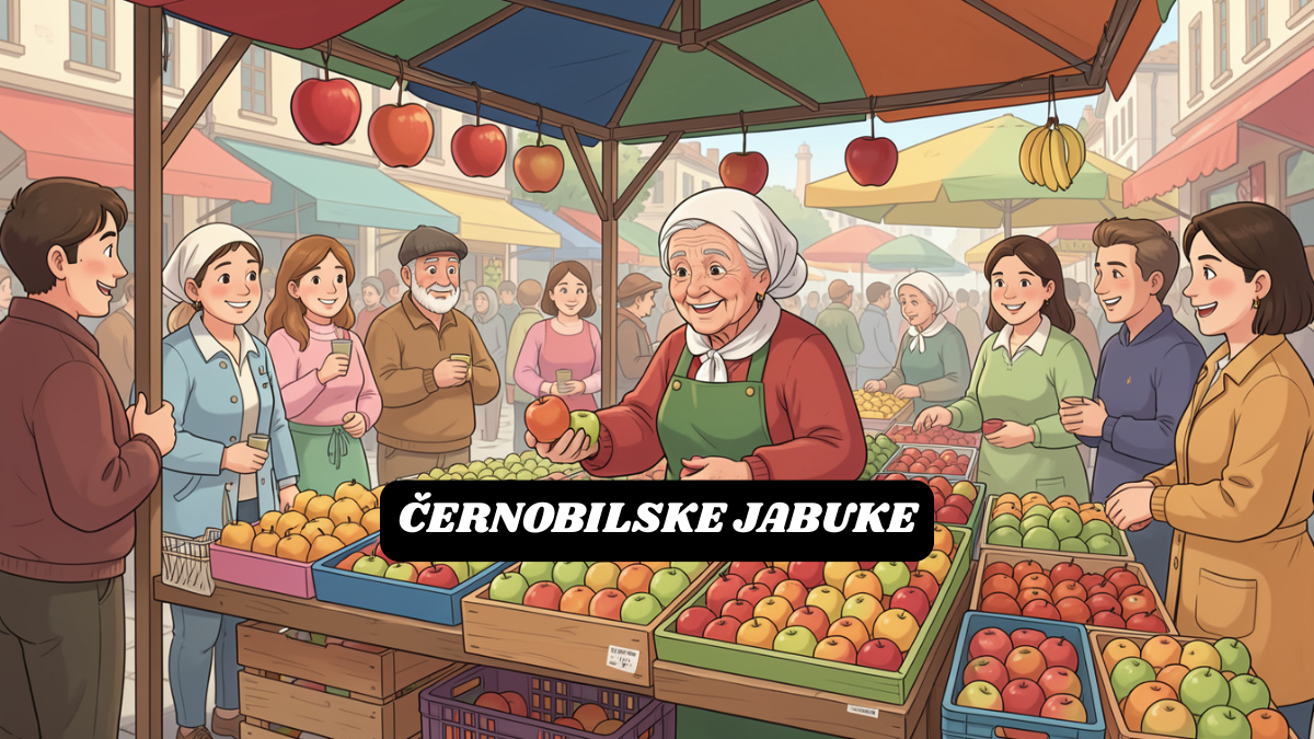 Prodaje baba černobilske jabuke i kupuju svi, kupuju…