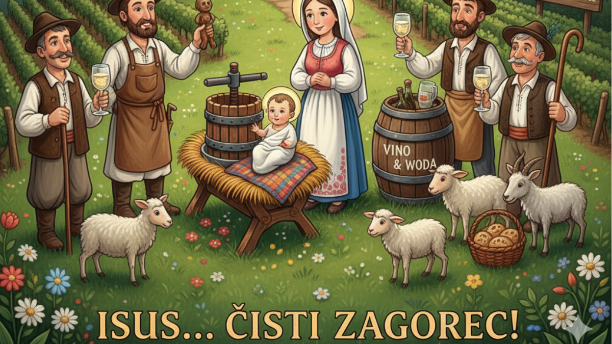 Kak je Joža dečkima f birtiji dokazal da je Isusek Zagorec