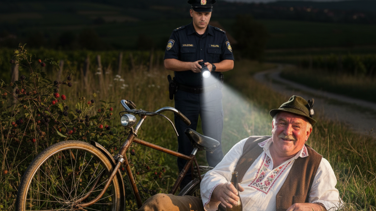 Leži Štef u grabi i dolazi policajac