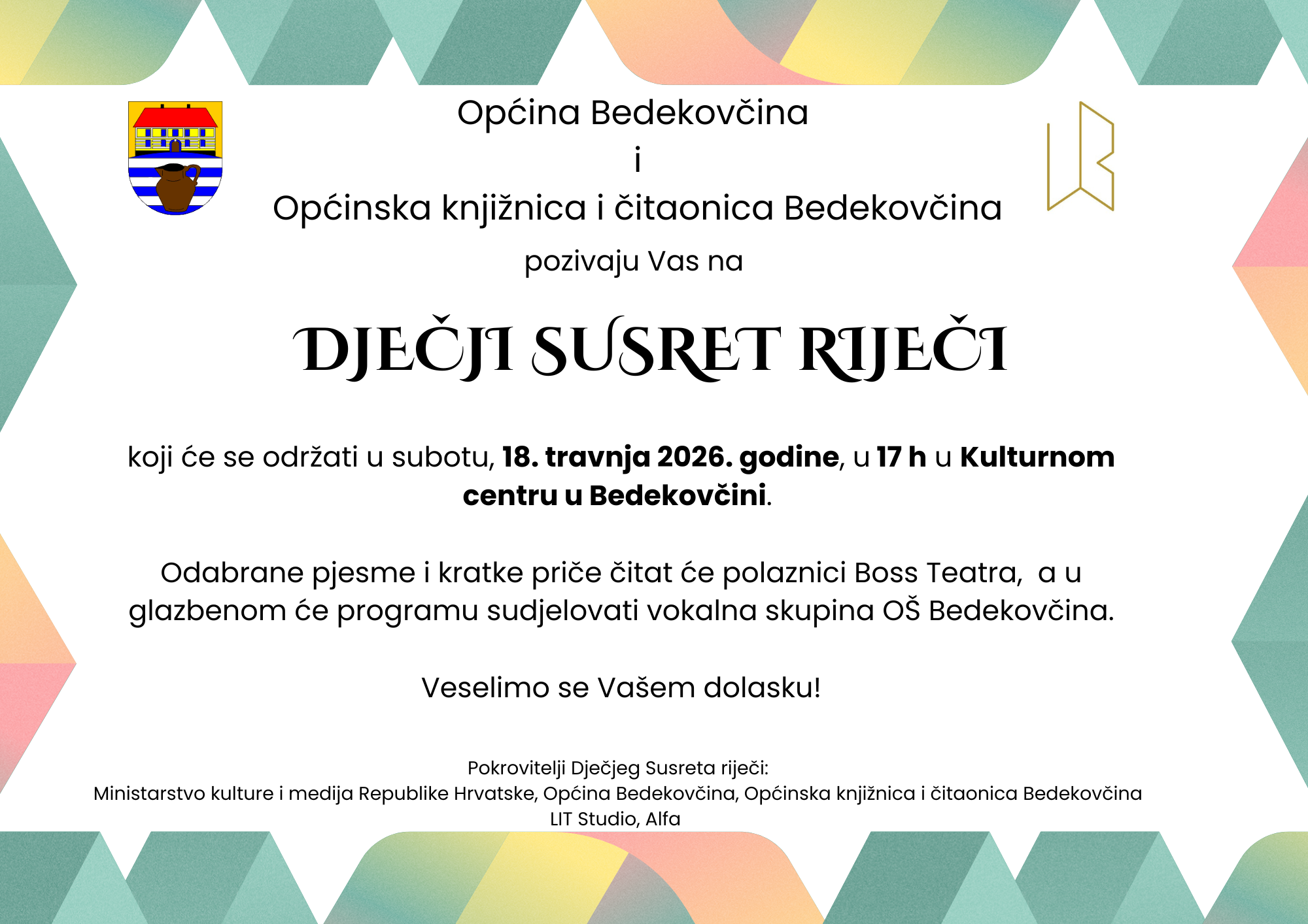 dječji susret riječi Bedekovčina 2026